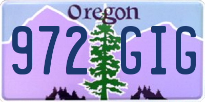 OR license plate 972GIG
