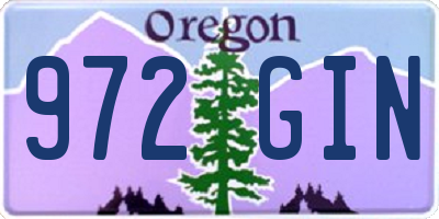 OR license plate 972GIN