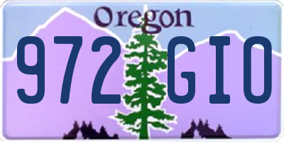OR license plate 972GIO