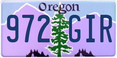 OR license plate 972GIR