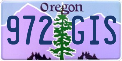 OR license plate 972GIS