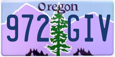 OR license plate 972GIV