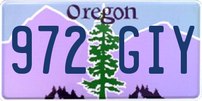 OR license plate 972GIY