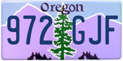 OR license plate 972GJF