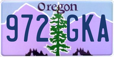 OR license plate 972GKA