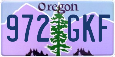 OR license plate 972GKF