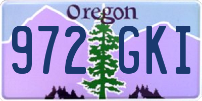 OR license plate 972GKI