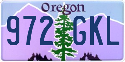 OR license plate 972GKL