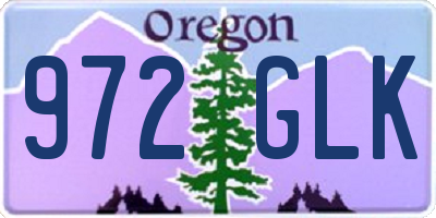 OR license plate 972GLK