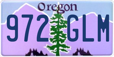 OR license plate 972GLM