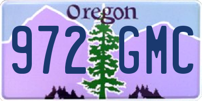 OR license plate 972GMC