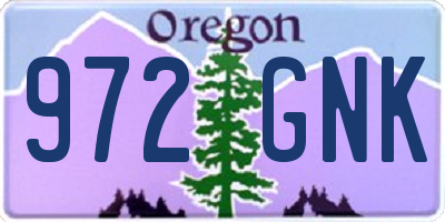 OR license plate 972GNK