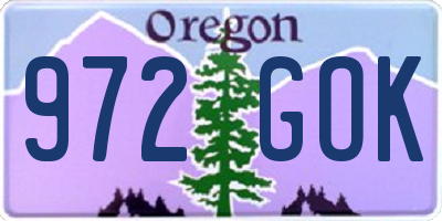 OR license plate 972GOK