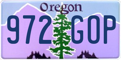 OR license plate 972GOP