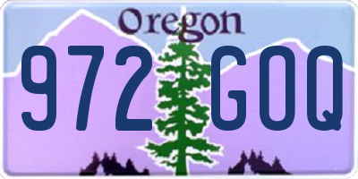 OR license plate 972GOQ