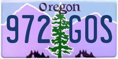 OR license plate 972GOS