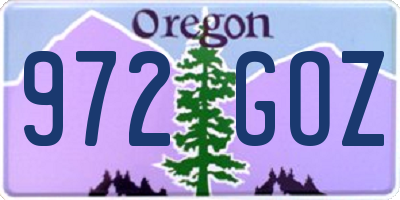 OR license plate 972GOZ