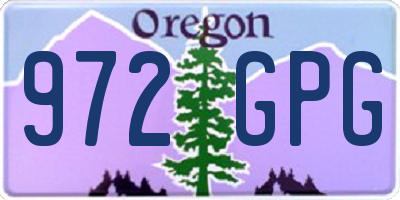 OR license plate 972GPG