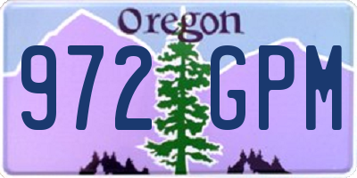 OR license plate 972GPM
