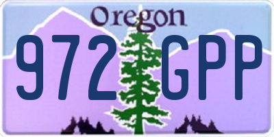 OR license plate 972GPP