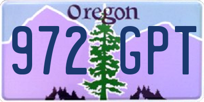 OR license plate 972GPT