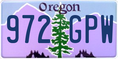 OR license plate 972GPW