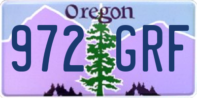 OR license plate 972GRF