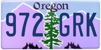 OR license plate 972GRK