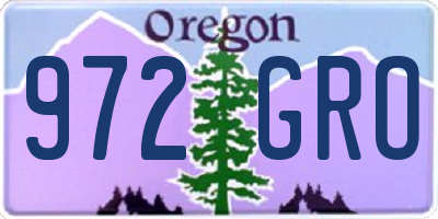 OR license plate 972GRO