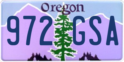 OR license plate 972GSA