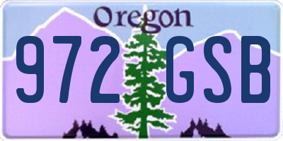 OR license plate 972GSB
