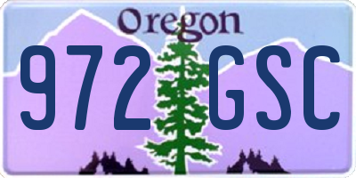 OR license plate 972GSC