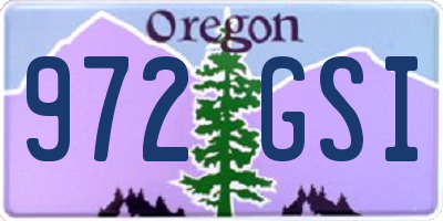 OR license plate 972GSI