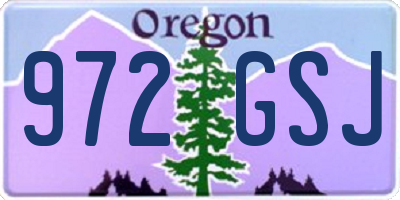 OR license plate 972GSJ