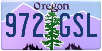 OR license plate 972GSL