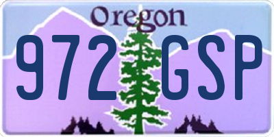 OR license plate 972GSP
