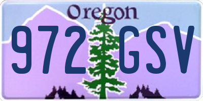 OR license plate 972GSV