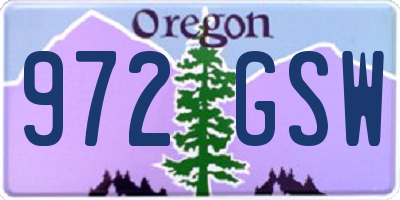 OR license plate 972GSW