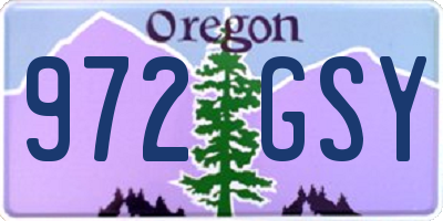 OR license plate 972GSY