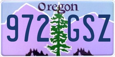 OR license plate 972GSZ