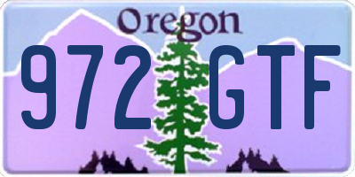 OR license plate 972GTF