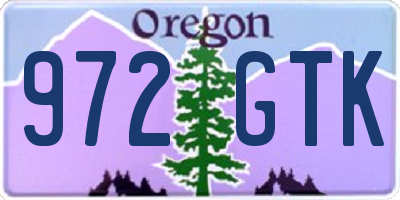 OR license plate 972GTK