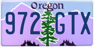 OR license plate 972GTX