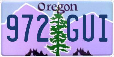 OR license plate 972GUI