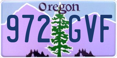 OR license plate 972GVF