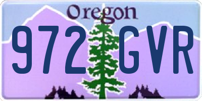 OR license plate 972GVR