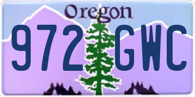 OR license plate 972GWC