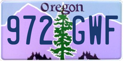 OR license plate 972GWF