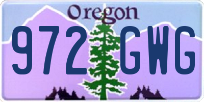 OR license plate 972GWG