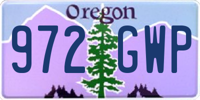 OR license plate 972GWP
